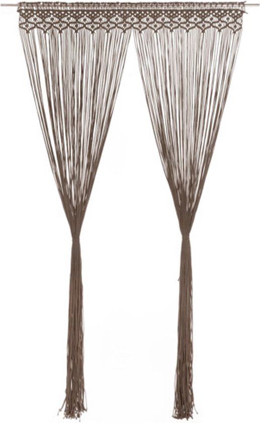 vidaXL Gordijn macramé 140x240 cm katoen taupe