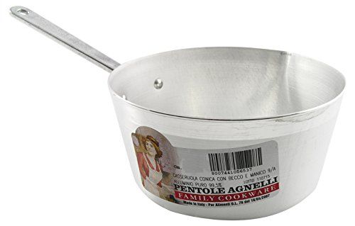 Pentole Agnelli BLTF Aluminium Pan met uitloop, RVS handvat, Zilver - 8007441057138