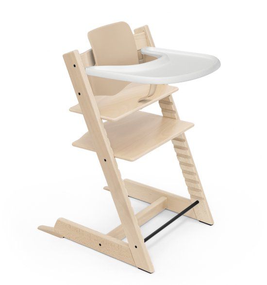 Stokke Tripp Trapp Kinderstoel (Naturel) - Incl. Stokke Dienblad (Wit) - Verstelbaar en Ergonomisch