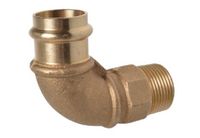 Kirchhoff Angle de raccordement en laiton rouge 90°, brut, 18 mm x 1/2"ET, 1 douille, (P4092g) - 988622355