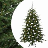 vidaXL Sapin de Noël artificiel avec boule de Noël 150 cm 150 LED Blanc chaud