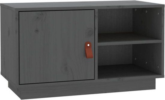 VidaXL TV-meubel 70x34x40 cm massief grenenhout grijs