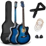 3rd Avenue 4/4 Elektro-Akoestische Gitaarset met Ingebouwde Tuner, Blauw
