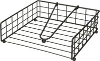 Artex Servettenhouder met stop - zwart - metaal - 21 cm