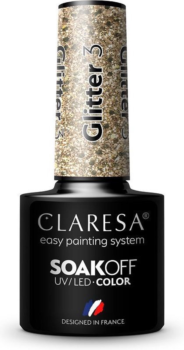 Claresa Soak Off UV/LED Glitter Hybride Vernis 3 5g