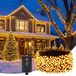 30 mètres de chaîne lumineuse LED, 300 LED blanc chaud, fonctionne sur piles, fonction de minuterie, protection IP44