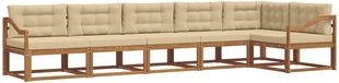vidaXL Hoek loungeset 6-delig Acaciahout Naturel et Beige