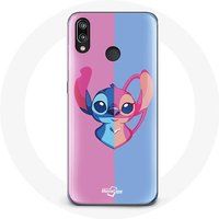 Maniacase Hoesje voor Huawei P20 Lite Stitch en engel blauw roze