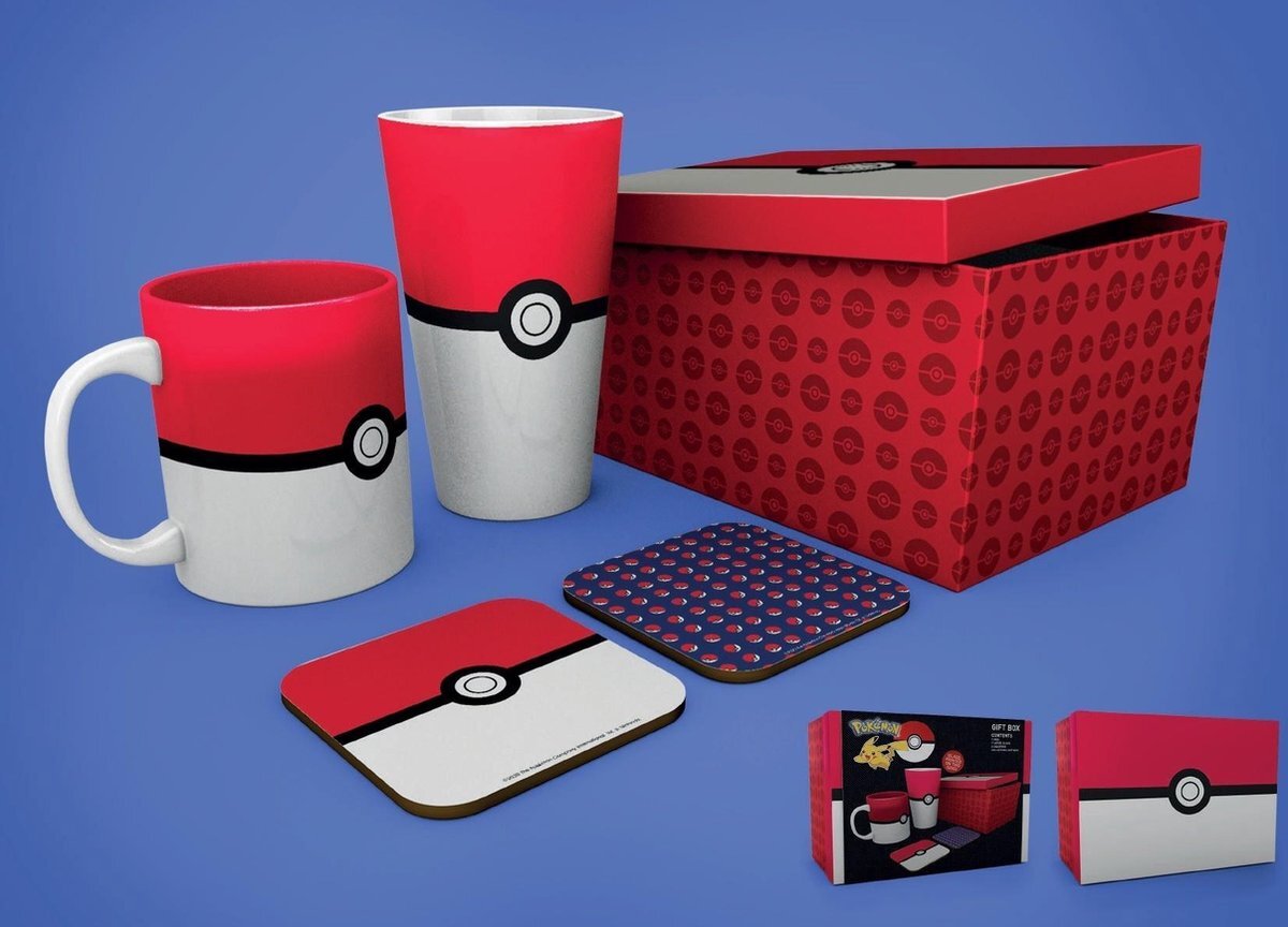 - POKEMON - Giftbox - Pint, Beker & 2 Onderzetters - Pokeball