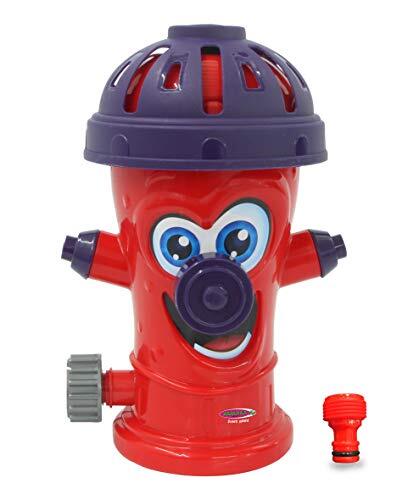 Jamara 460622 Mc Fizz Watersproeier Hydrant Happy, vochtverspreiding draait en spuit water, snelle installatie, verbinding met standaard slangsysteem, brengt plezier en afkoeling, meerkleurig