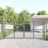 vidaXL Tuinhek van gaas zilverkleurig 300x125 cm gegalvaniseerd staal