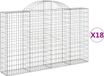 vidaXL Gabions 18 pieces arched 200x30x120/140 cm iron
