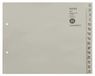 Leitz Register, tabbladen met tabs en alfabetische opdruk A-Z voor 12 mappen, halve hoogte en overbreedte, grijs, 100% gerecycled papier, blauwe engel zegel, 13120085