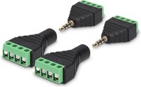 kwmobile 3.5 mm Jack connector met schroefbevestiging - 4 Pins adapter - 2 paar
