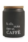 Villa d'Este Home Tivoli Koffiepot, Steengoed, Zwart, 11 x 15 cm