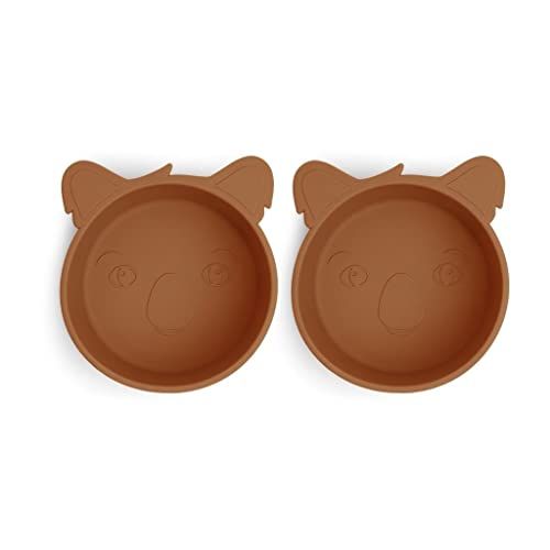 nuuroo - Alex silicone deep plate 2-pack Koala - Caramel Café