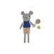 OYOY Peluche Souris Coton Gris/Multicolore
