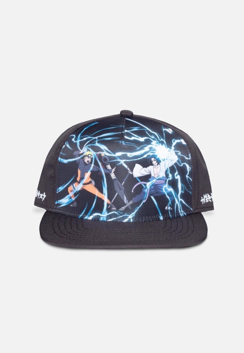 Difuzed Naruto Shippuden Snapback Pet Naruto & Sasuke Zwart