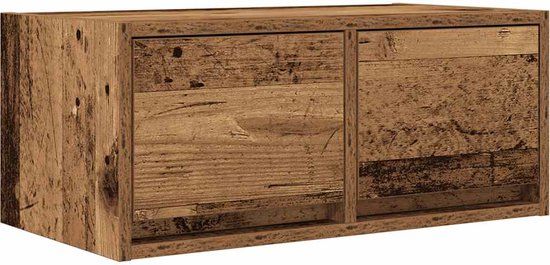 vidaXL TV-meubel 60x31x25,5 cm bewerkt hout oud houtkleurig