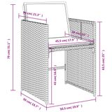 vidaXL 9-delige tuinset met kussens, polyrotan, grijs