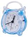 Avizar, analoge quartz wekker voor op het nachtkastje, met dubbele alarmfunctie, blauw