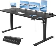 JUMMICO Elektrisch In Hoogte Verstelbaar Bureau met USB Oplaadpoort, Elektrisch Staand Bureau, 180 X 80 cm, Ergonomisch Bureau, Zwart