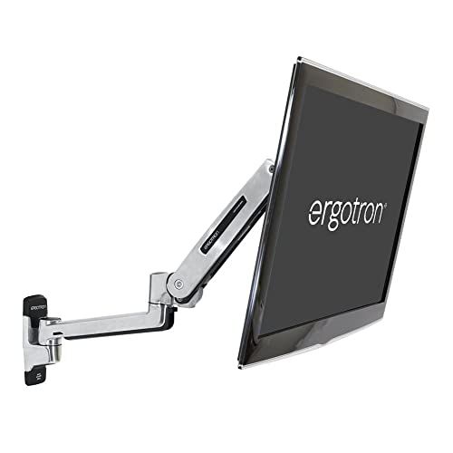 Ergotron - LX zit-sta enkele monitorarm, VESA muurbevestiging - voor monitoren tot 42 inch, 3,2-11,3kg - Gepolijst aluminium (45-353-026)