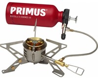 Primus OmniFuel II multi-brandstofkooktoestel with fuel bottle and pouch grijs/rood unisex grijs