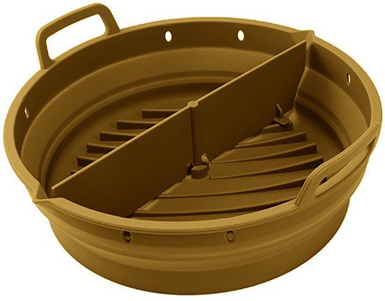 Point-Virgule Opvouwbare Ronde Airfryer Bakvorm uit Platinum Silicone Cumin 15x15x9cm