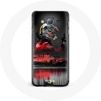 Maniacase Etui voor Samsung Galaxy J5 Formule 1 Sebastian Vettel F1 Driver Red