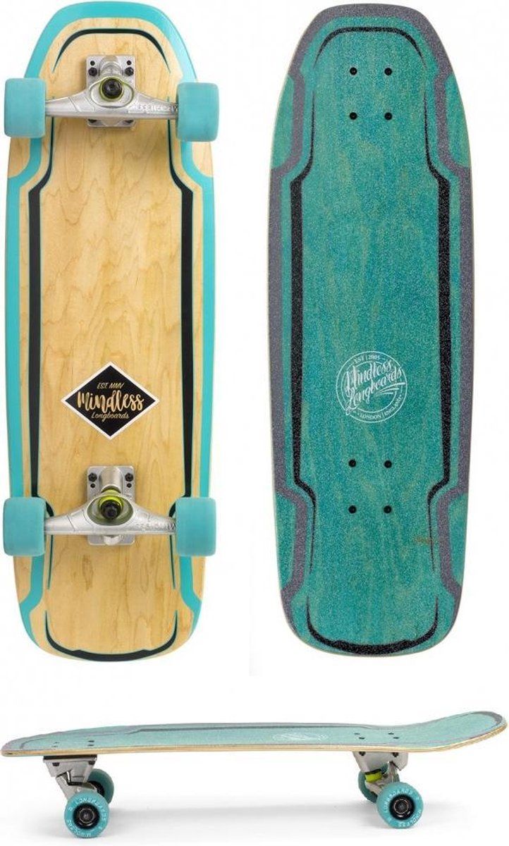 Mindless Surf Skate Teal Carve Board - 2022 Model