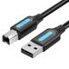 Watio Wave USB 2.0-kabel, type A/M/B/M, 0,5 m, zwart