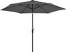 vidaXL Parasol met LED-verlichting en stalen paal 300 cm antraciet