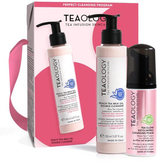 Teaology Cleansing Kit - Peach Milk Oil + Tea Glow Foam