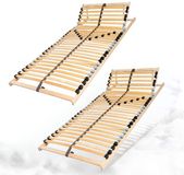 Coemo 2 stuks "ERGO" lattenbodem voor tweepersoonsbed, 7-zones verstelbaar hoofdbord, 28 latten, 90 x 200 cm