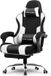 GTPLAYER Gamingstoel 135° verstelbaar, ergonomisch, met uitschuifbare voetsteun - Wit stof