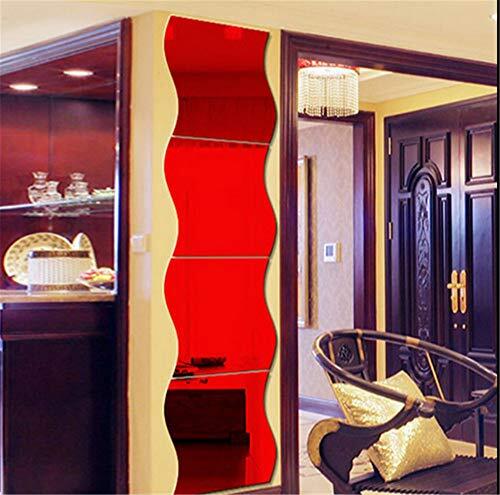 Manco Luella 3D Golvende Spiegel Muurstickers, 6 STKS Spiegel Art DIY Thuis Decoratieve Acryl Spiegel Wandplaat Plastic Spiegel Tegels voor Thuis Woonkamer Slaapkamer Sofa TV Instelling Muurdecoratie Decor Decal