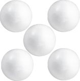 Rayher hobby materialen Piepschuim bol/bal - Pakket van 12x stuks - wit - D10 cm