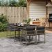 Prolenta Maison Exclusive - Tuinset voor buiten, 5-delig, met kussens, grijs, van polyrotan