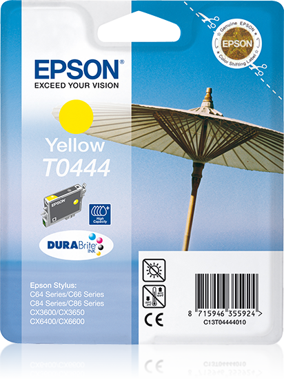 Epson Parasol inktpatroon Yellow T0444 DURABrite Ink (high capacity) single pack / geel