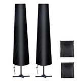 AiQInu Parasolhoes voor Ø 300 cm, 2 stuks, 210D Oxford-weefsel, zwart