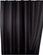 WENKO Anti-mould shower curtain single-colour Black washable 180 x 200 cm