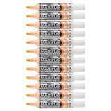 Pentel Maxiflo MWL6M whiteboard-marker, droog afwasbaar, brede wigvormige punt, vloeibaar, geel, 12 stuks