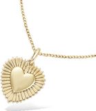 CHIVAL Hart Ketting – 18K Verguld Goud – Hartvormige Hanger met Gestructureerde Rand – Tijdloos & Elegant – Hypoallergene Dames Ketting - Cadeau voor Haar