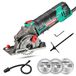 HYCHIKA BETTER TOOLS FOR BETTER LIFE HYCHIKA Cirkelzaag, 500W Mini cirkelzaag, 4500 RPM, Zaagdiepte: 0-25 mm, Zuivere kopermotor, 3 messen voor het zagen van hout, zacht metaal, tegels en plastic