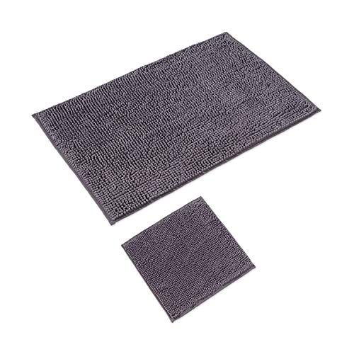 WohnDirect Badmatten set 2-delig • WC-mat & badmat • antislip - grijs