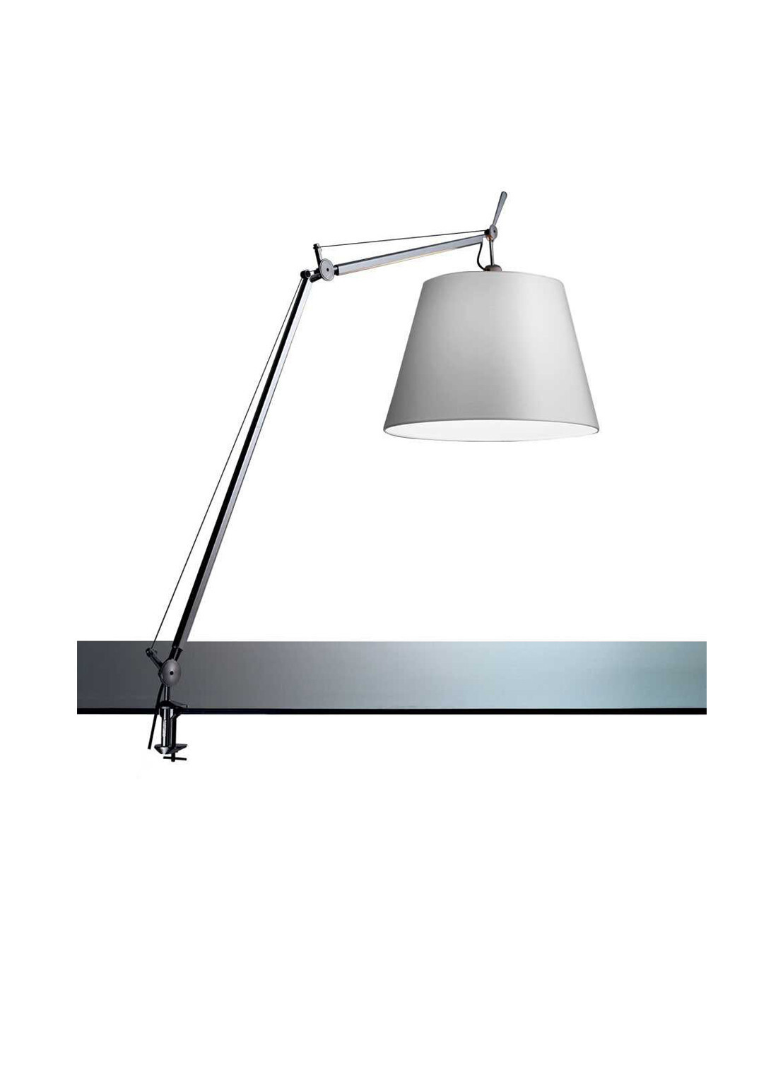 Artemide Tolomeo Mega Tavolo bureaulamp met aan-/uitschakelaar en tafelklem aluminium