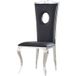 Homy France - Lot De 4 Chaises Baroque Royal Chrome Simili Cuir Noir