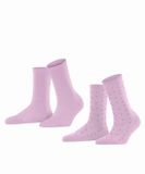 Esprit Sokken Playful Dot 2-Pack Dames 35-38 Biologisch Katoen Gestipt Lupine (8299)