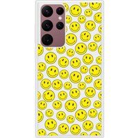 Samsung Bedrukt siliconen hoesje compatibel met Galaxy S22 Ultra Smiley
